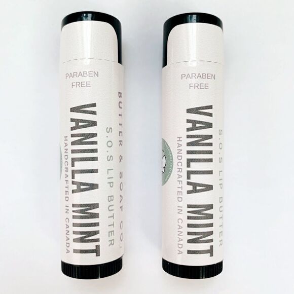 🌿Two Handcrafted Vanilla Mint S.O.S Lip butter sticks - Picture 1 of 7